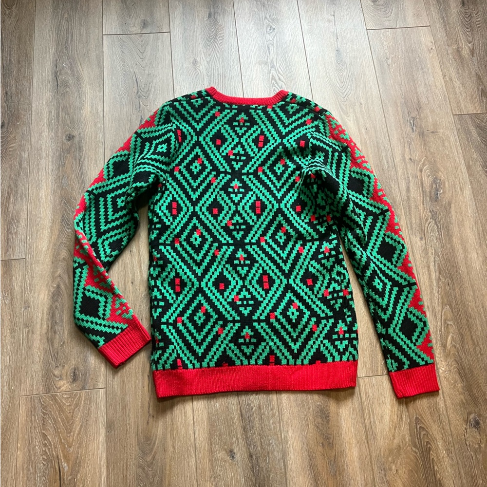 Festive Christmas Llama Sweater - Red, Green, and Black - Picture 5 of 5